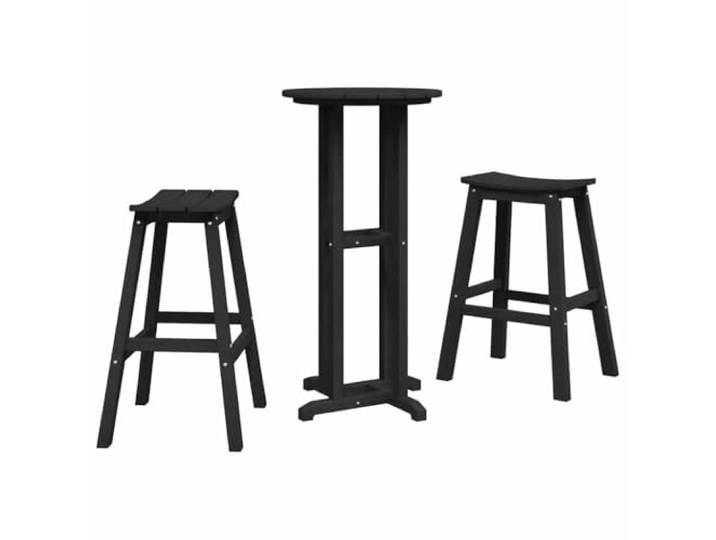 Makastle Garten-Bar-Set 3-teilig Schwarz HDPE 55 x 55 x 107 cm 30,26 kg Montage erforderlich