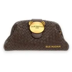 RUE MADAM PARIS für Damen. 1647 Braune Umhängetasche ?The Pouch Motif? (OSFA), Lässig, Polyurethan