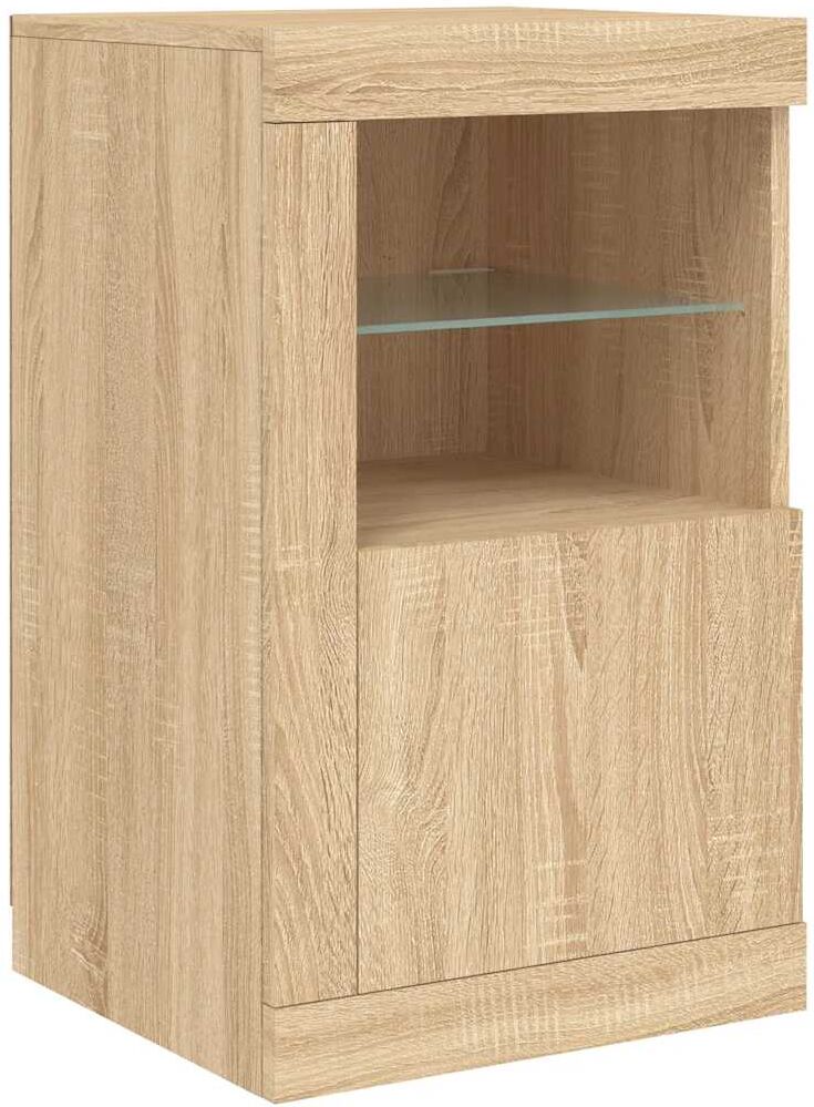 vidaXL Armoire latérale avec lumières LED chêne sonoma