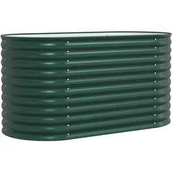 Helloshop26 - Moderner minimalistischer Hochbeetkasten für Terrasse oder Garten 160 x 80 x 81 cm grüner Stahl