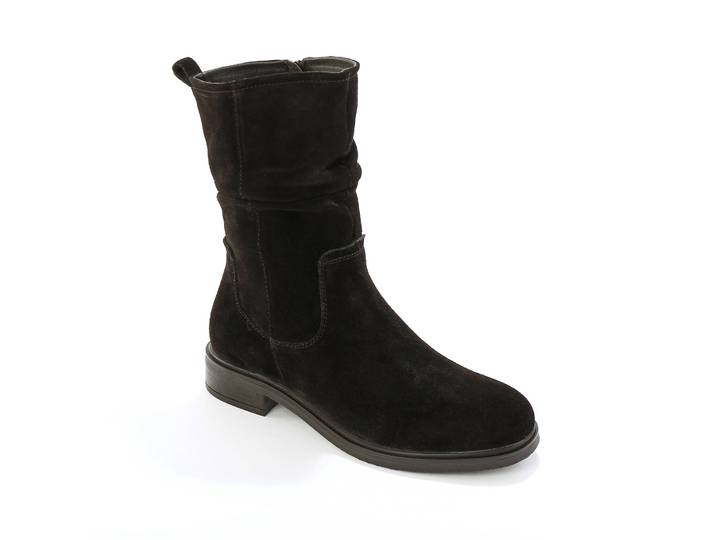 Bottes fourrées en cuir plissé - Blancheporte