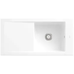 Villeroy & Boch Timeline Einbauspüle 679001KG mit Ablaufgarnitur und Handbetätigung, Snow White