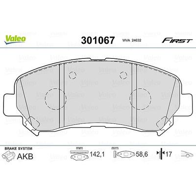 Valeo Bremsbelagsatz, Scheibenbremse [Hersteller-Nr. 301067] für Suzuki, Nissan