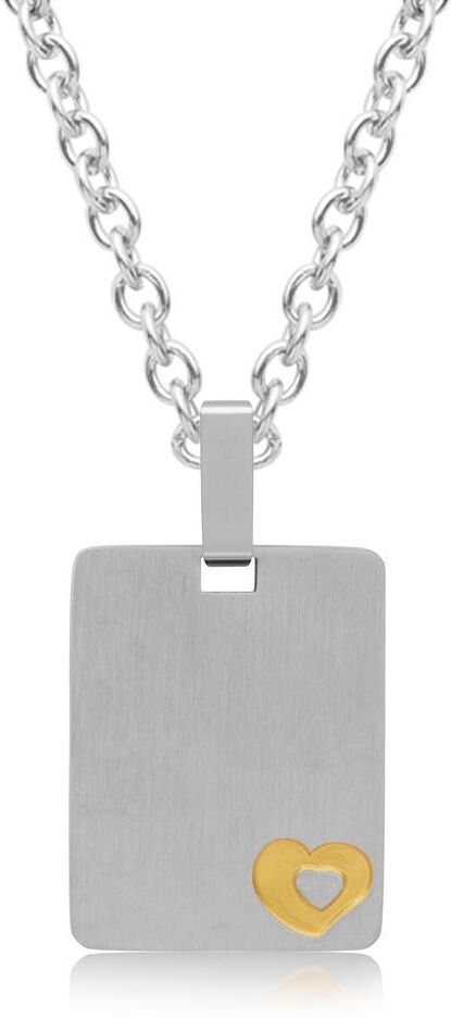 Unique Kette mit Herz-Anhänger bicolor gravierbar silber