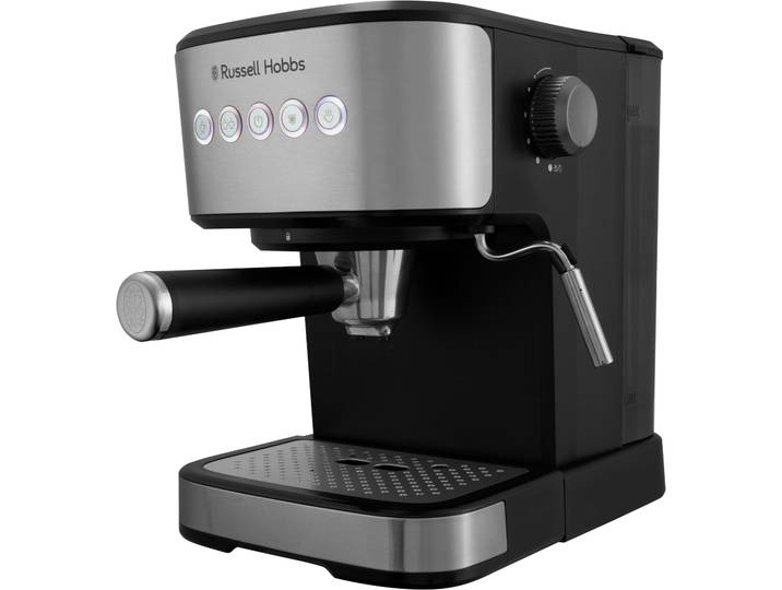 RUSSELL HOBBS Espressomaschine Heaton 28700-56 , schwarz (edelstahl), B:21,6cm H:29,3cm T:27,3cm, Kaffeemaschinen, 1.100 Watt, 1,5-l-Wassertank, Espressomaschine
