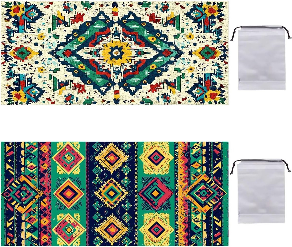 Set van 2 XXL Strandhanddoeken van sneldrogend microvezel met unieke prints