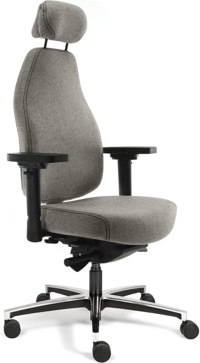 Sit And Move Therapod X Hoofdsteun Bureaustoel - Lichtgrijs Wolvilt