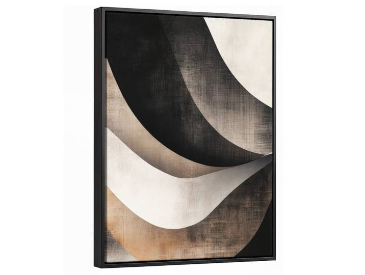 LEINWAND Bilder mit Rahmen - Abstrakt - Wellen - Schwarz - Verwittert - 30x40