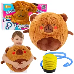 Hüpfender Ball, wachsendes Plüsch-Capybara, braun, mit Pumpe, 50 cm