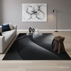 Kurzflorteppich INN, mit Farbverlauf, Schwarz, 80 x 150 cm