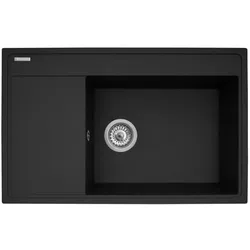 Pyramis, Spülbecken, Zestaw - Zlewozmywak CAMEA (79x50) 1B 1D R + Bateria IDEA Black Edition - 070168502BE - Volc (50 cm, 79 cm)