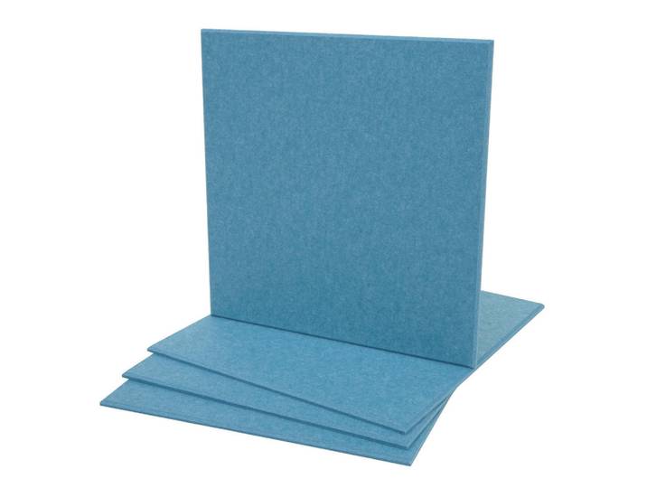 Jamb Akustikwandpaneel Blau Komplett-Set, Textil, 50x50x1 cm, Wandverkleidung, Akustikpaneele