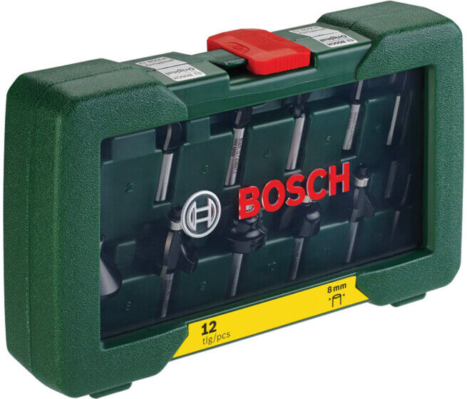 Set de 12 fraises au carbure (queue 8 mm) ; Bosch (2607019466)