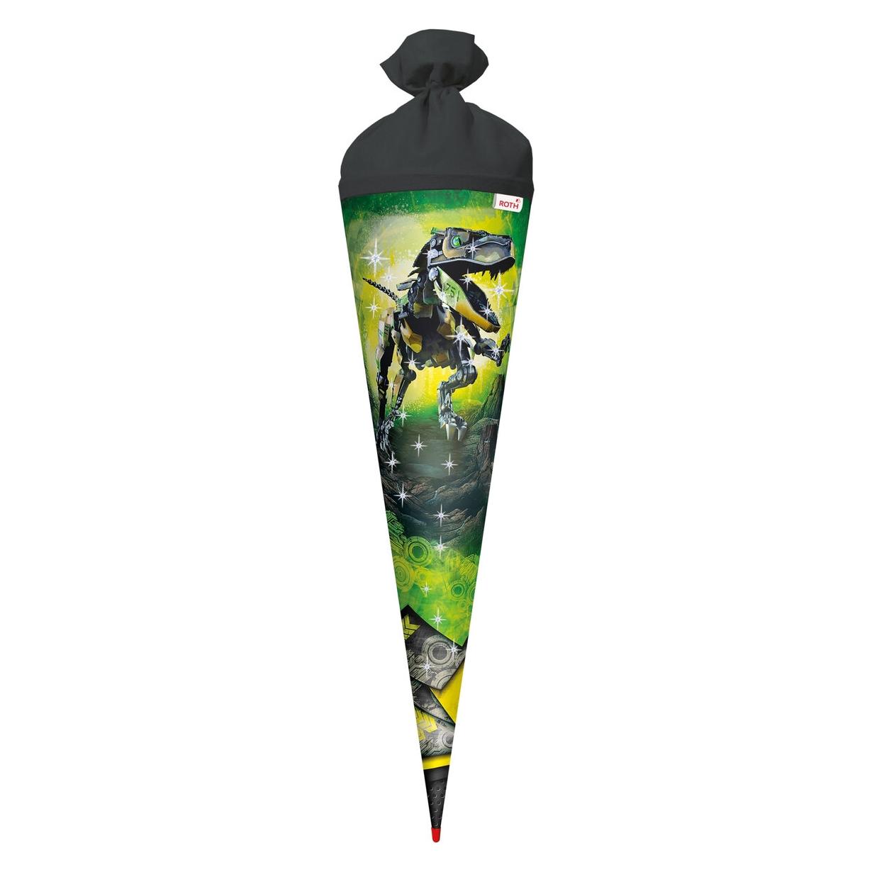 Roth Schultüte"Robo-Rex" rund 700 mm mit Effekt Filzverschluss Folie - 1 Stück (70 cm, 1x) (677449)