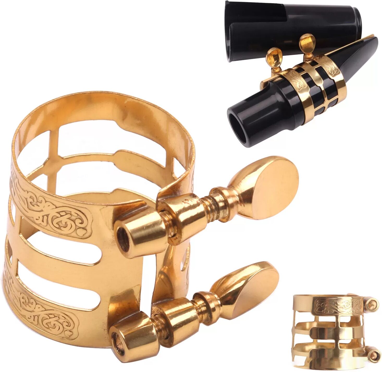INF Ligature de saxophone alto dorée