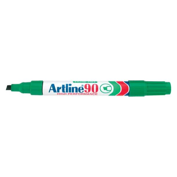 Shachihata Artline 90N Permanentmarker Mittel Keilspitze 2,5 - 5,00 mm Grün Refillable (12x) (EK90)