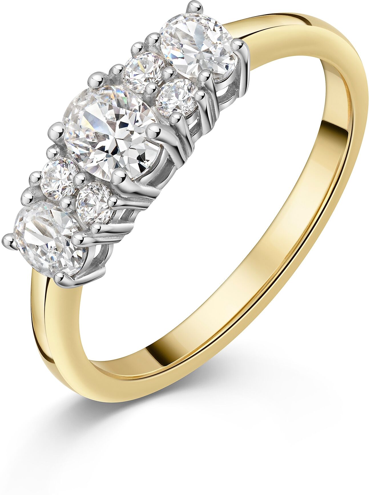 Fingerring FIRETTI "Schmuck Geschenk Gold 333 Damenring Ring Krone bicolor" Gr. 58, gelbgoldfarben, weißgoldfarben, kristallweiß, Fingerringe, Damen, 58, Gelbgold 333 Weißgold 333, 2mm, Gelbgold 333, Weißgold 333, Fingerring, mit Zirkonia (synth.)