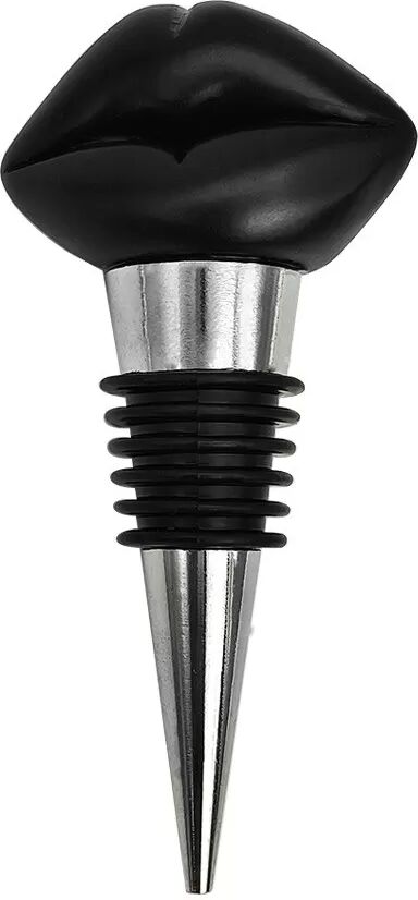 INF Bouchon de vin lèvres noires - Élégant bouchon de bouteille en alliage d'aluminium