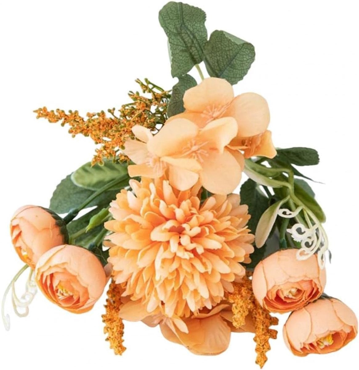 Geel Kunstbloemen Boeket met Nep Rozen voor Huisdecoratie, 27 cm