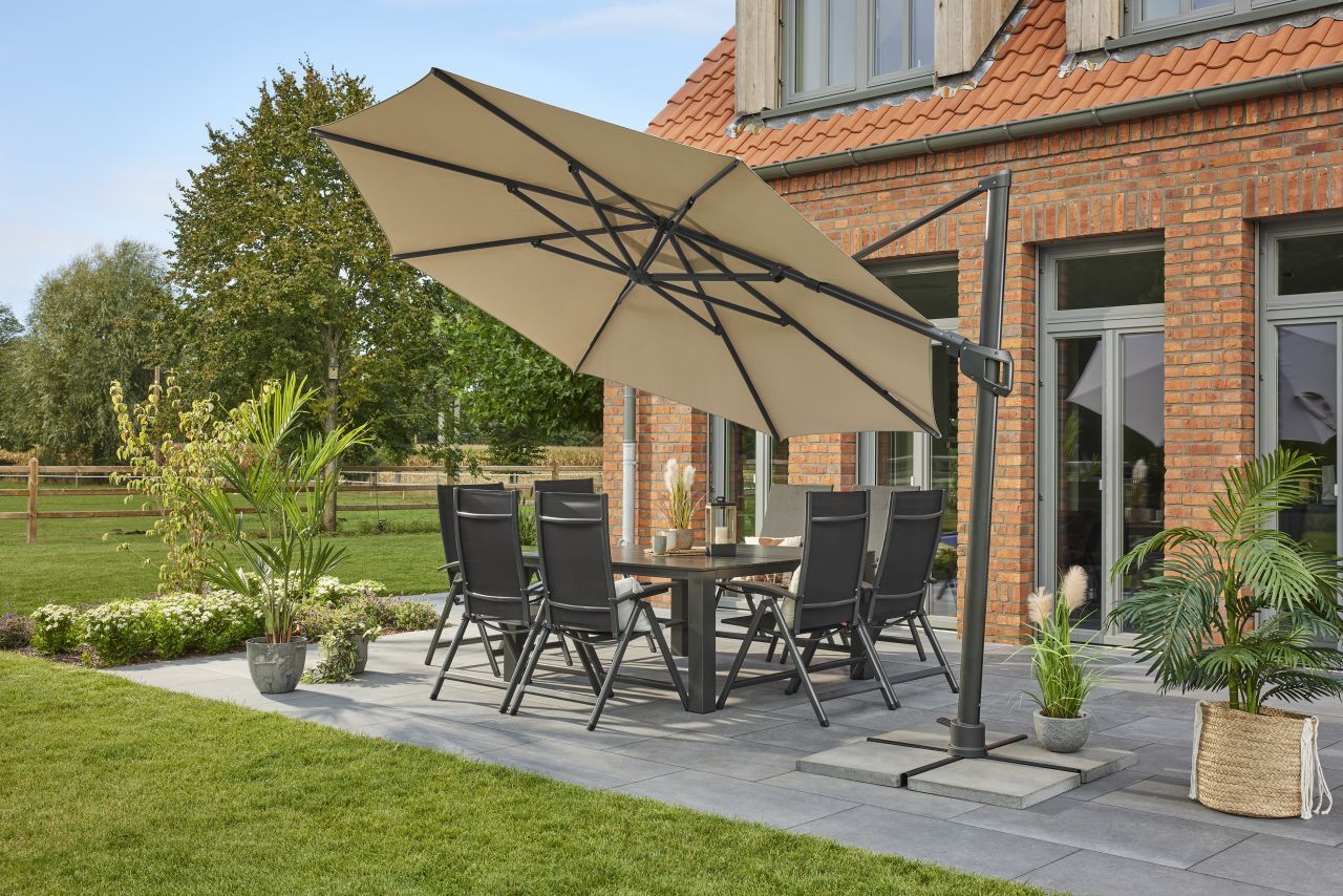 MWH Ampelschirm Monte Carlo rund beige