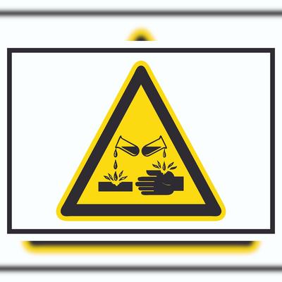 HB-Druck Vorsicht Ätzende Stoffe Symbol Schild A3 (297x420mm)