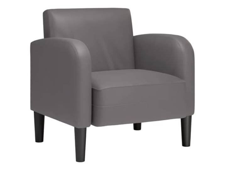 Fisinber Polstersessel Kunstleder Grau 54 cm Armlehnensessel Bequemer Loungesessel für Schlafzimmer, Büro oder Empfangsbereich mit solider Polsterung und pflegeleichter Oberfläche.