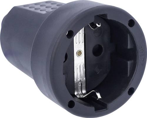 AS Schwabe 62225 Schutzkontaktkupplung PVC 230V Schwarz IP20