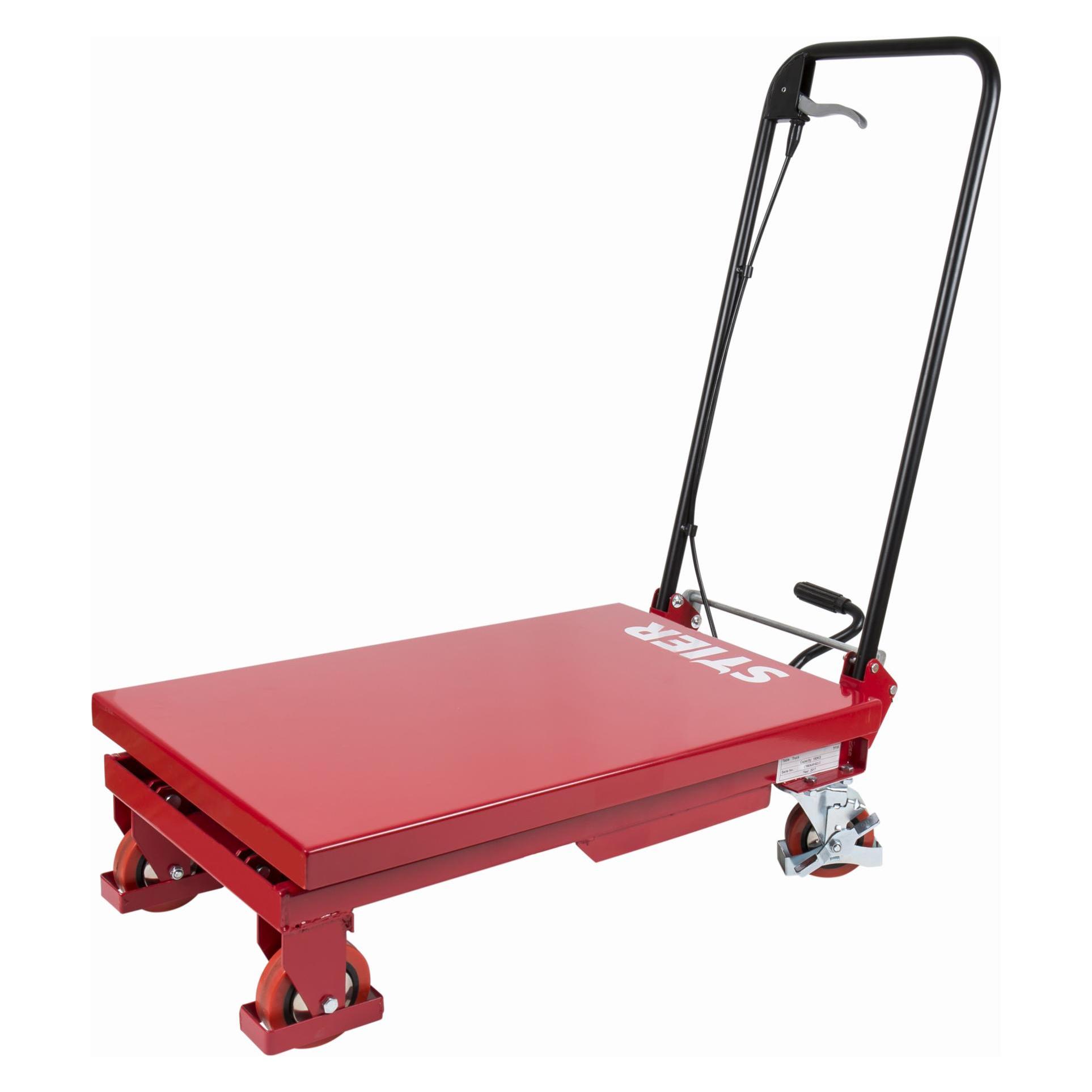 Stier Scheren-Hubtischwagen 150kg Traglast mit klappbarem Bügel (95506968)
