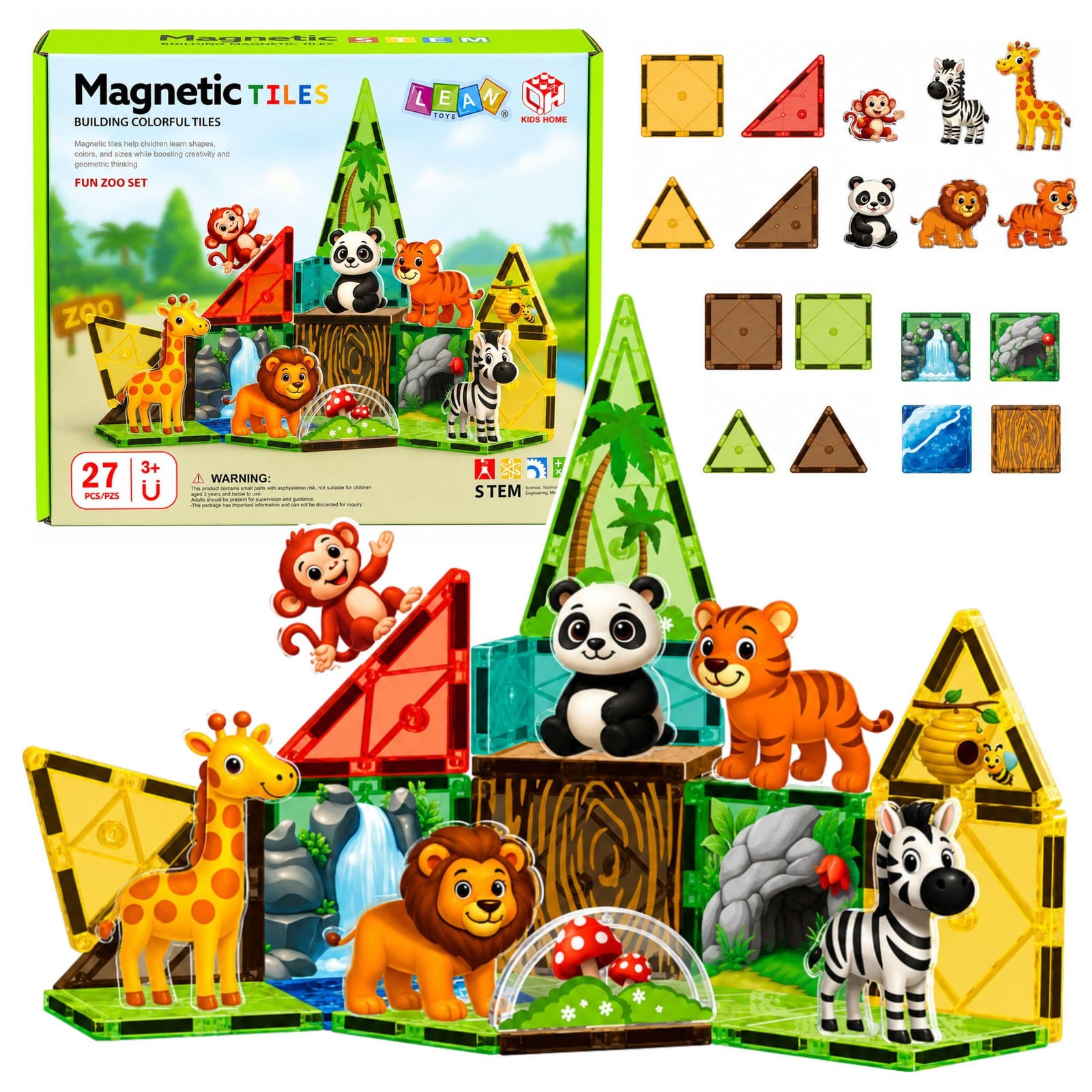 Wisam Magnetische constructieblokken Wilde dieren Jungle Zoo 27 st.