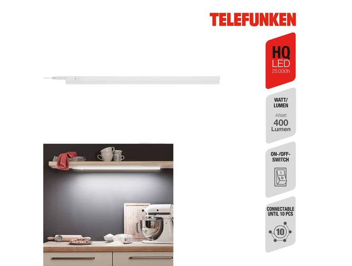 Telefunken LED-Unterbauleuchte Hephaistos, weiß, Länge 57 cm Hephaistos, weiß / opal, für Küche, Kunststoff, Unterschrankleuchten
