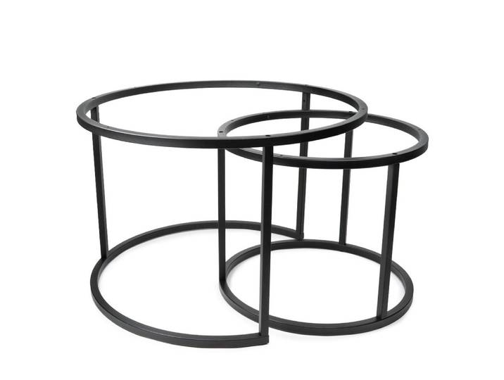 Prima-Online Tischgestell Rund Tischgestell Metallgestell Ø70 + Ø50cm Schwarz ohne Tischplatte