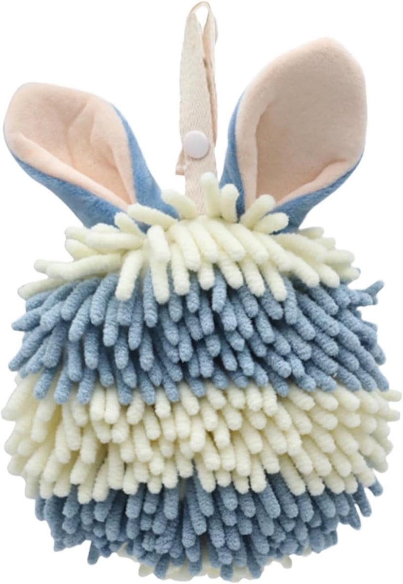 Sneldrogende blauwe chenille handdoeken voor de badkamer en keuken, 17 x 6 cm