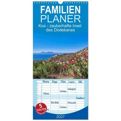 Familienplaner 2027 - Kos - zauberhafte Insel des Dodekanes mit 5 Spalten (Wandkalender, 21 x 45 cm) CALVENDO