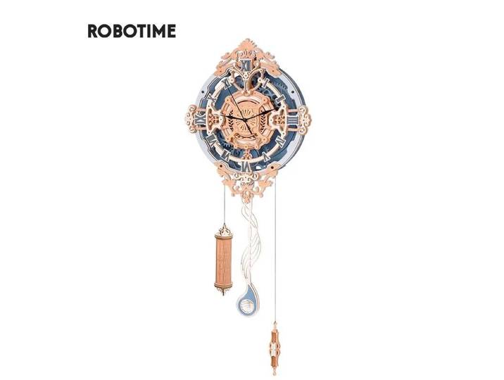 Robotime – Puzzle 3D en bois pour enfants et adultes, Design mécanique, horloge murale à Quartz, artisanat, loisirs, cadeau, décoration de salle, outil LC701