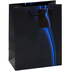 TSI Geschenktaschen Business Wave blau/schwarz, 18,0 x 23,0 cm