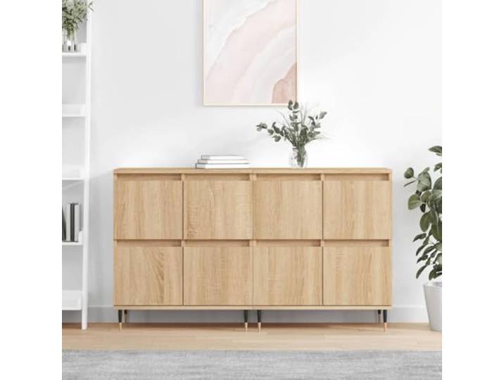 HEFZGDB Klassische Sideboards mit Stauraum und Zeitlose Sideboards für Zuhause: 2 STK. Sonoma-Eiche Holzwerkstoff mit glatter Oberfläche für Wohnraumgestaltung und Aufbewahrung