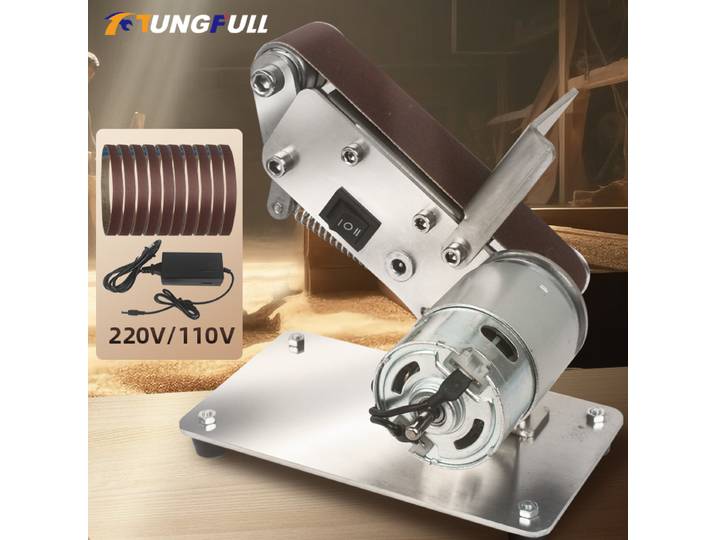 Ponceuse à bande électrique multifonctionnelle, mini rectifieuse à bande, outil de coupe de couteau, affûteur de bords, 7 vitesses, 220V, 110V