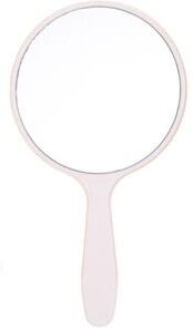 Fusion Finds Creative Handheld Makeup Mirror Portable Round Vanity Mirror With Comfortable Handle white l