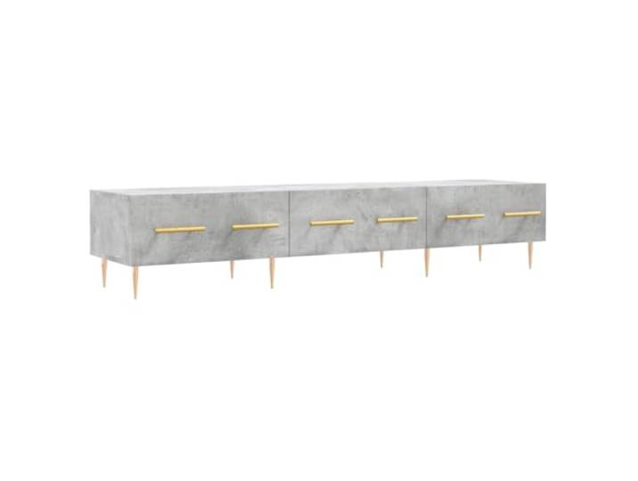 KGFHERENB TV-Schrank Betongrau 150x36x30 cm Lowboard Holzwerkstoff Dreiteilige Aufbewahrung mit Eisenbeinen für geordneten Stauraum im Wohnzimmer und Schlafzimmer.