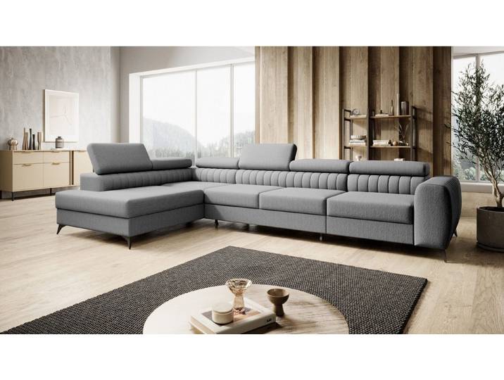 Muffo Ecksofa Piero maxi, mit Schlaffunktion und Bettkasten, Verstellbare Kopfstützen