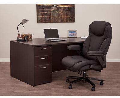 Office Star Products OSP Big and Tall Deluxe High-Back Executive Office Chair with Lumbar Support and Flip Arms