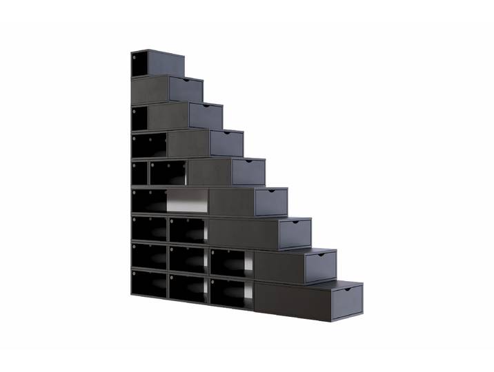 Escalier cube de rangement hauteur 225 cm 225 cm Noir