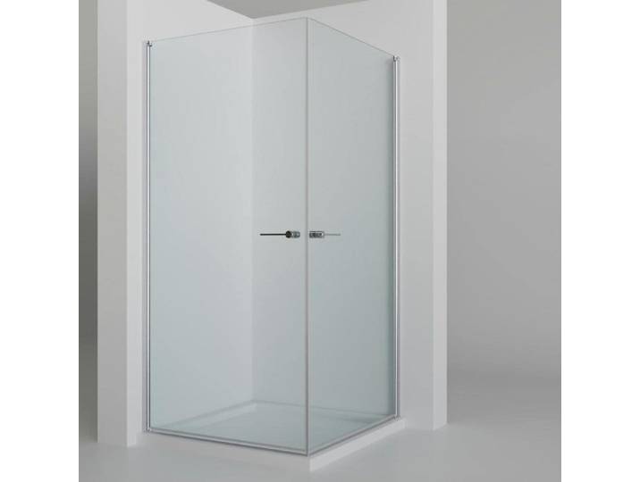 Eckdusche WELLTIME Firenze , transparent (chromfarben), B:90cm H:190cm T:90cm, Duschkabinen, Eckdusche, Rahmenloses Design mit extravaganten Griffen, 6mm ESG