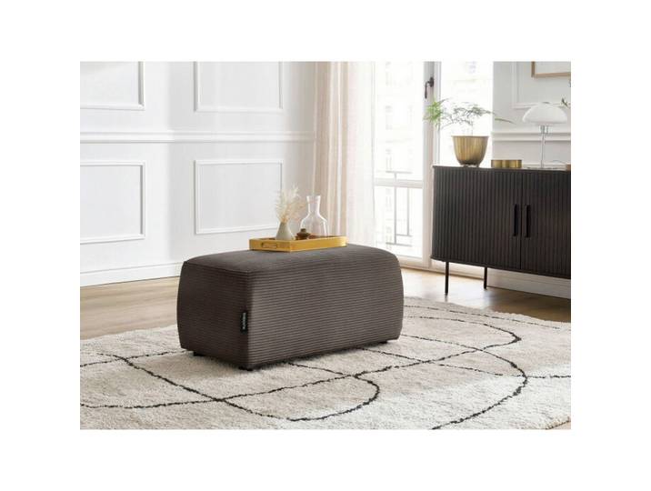 Hocker Atilla, Taupe, Kunststoff, rechteckig, 92x44x48 cm, Wohnzimmer, Hocker, Sitzhocker