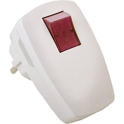AS Schwabe 45034 Schutzkontaktstecker Kunststoff mit Schalter 230V Weiß IP20