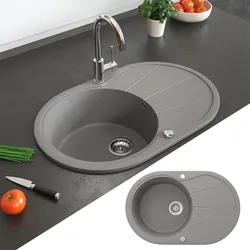 Bergström Granit Spüle Küchenspüle Einbauspüle Spülbecken 780x500mm Beton