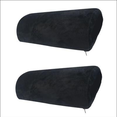 Uplift Treasures Half Moon Memory Foam Bolster Pillow Non Slip Cushion 2pcs Black