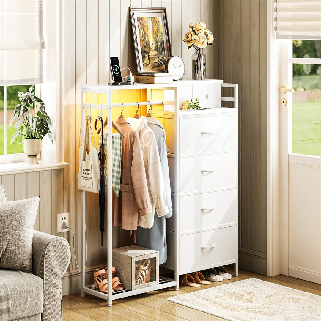 Rio 110 cm W Chest of 6 Drawers White 105.9cm H X 110cm W X 30cm D