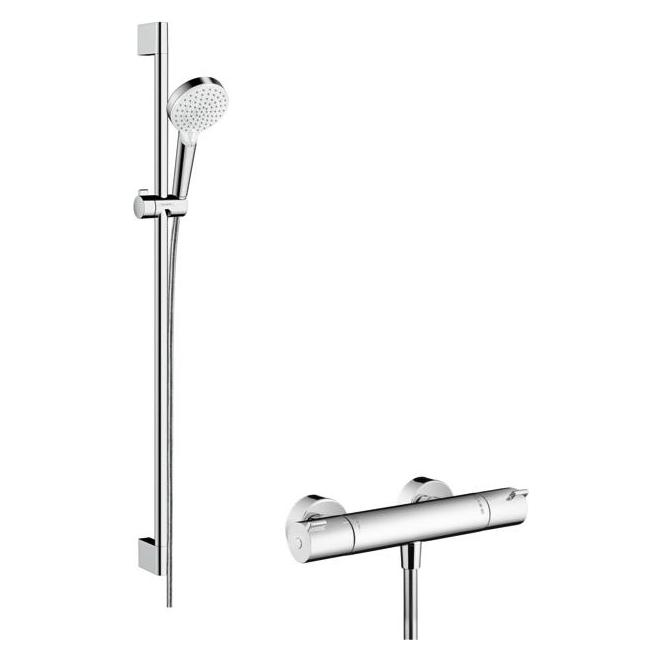 hansgrohe Crometta Brausesystem Aufputz Vario mit Ecostat 1001 CL - Chrom (27813400) (27813400)