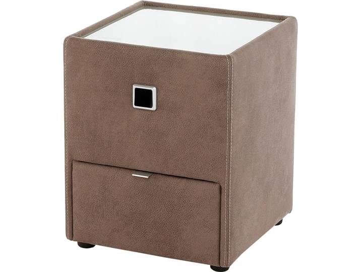 Nachtkonsole JOCKENHÖFER GRUPPE Lancy , braun (braun 415, 08), B:42,5cm H:53cm T:45cm, Glas, Holzwerkstoff, Sideboards, Nachtkonsole, mit LED-Beleuchtung